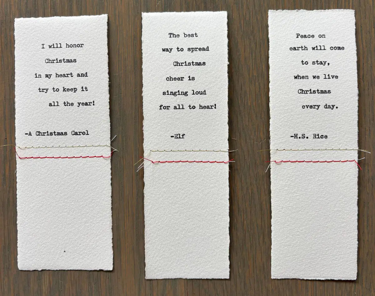 Christmas Typewriter Bookmark with Quote - Jubilee Flea