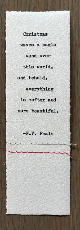 Christmas Typewriter Bookmark with Quote - Jubilee Flea