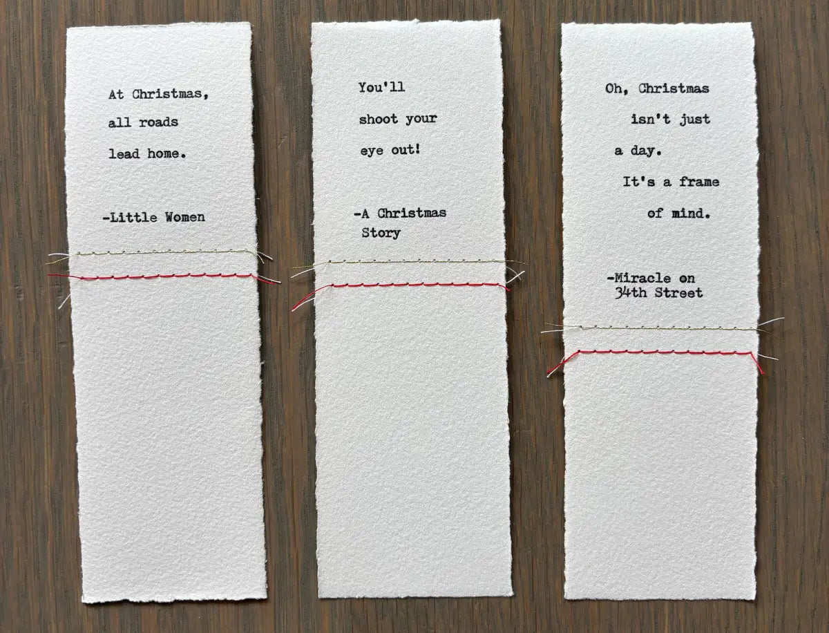 Christmas Typewriter Bookmark with Quote - Jubilee Flea