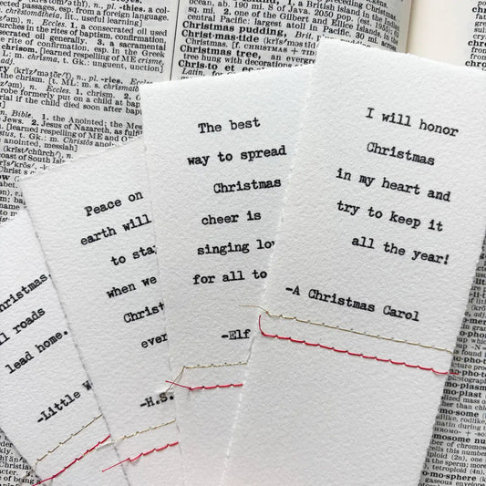 Christmas Typewriter Bookmark with Quote - Jubilee Flea