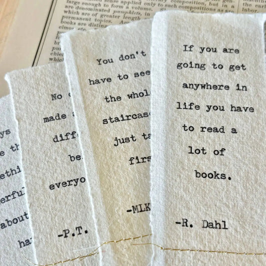 Typewriter Quote Bookmark - Jubilee Flea