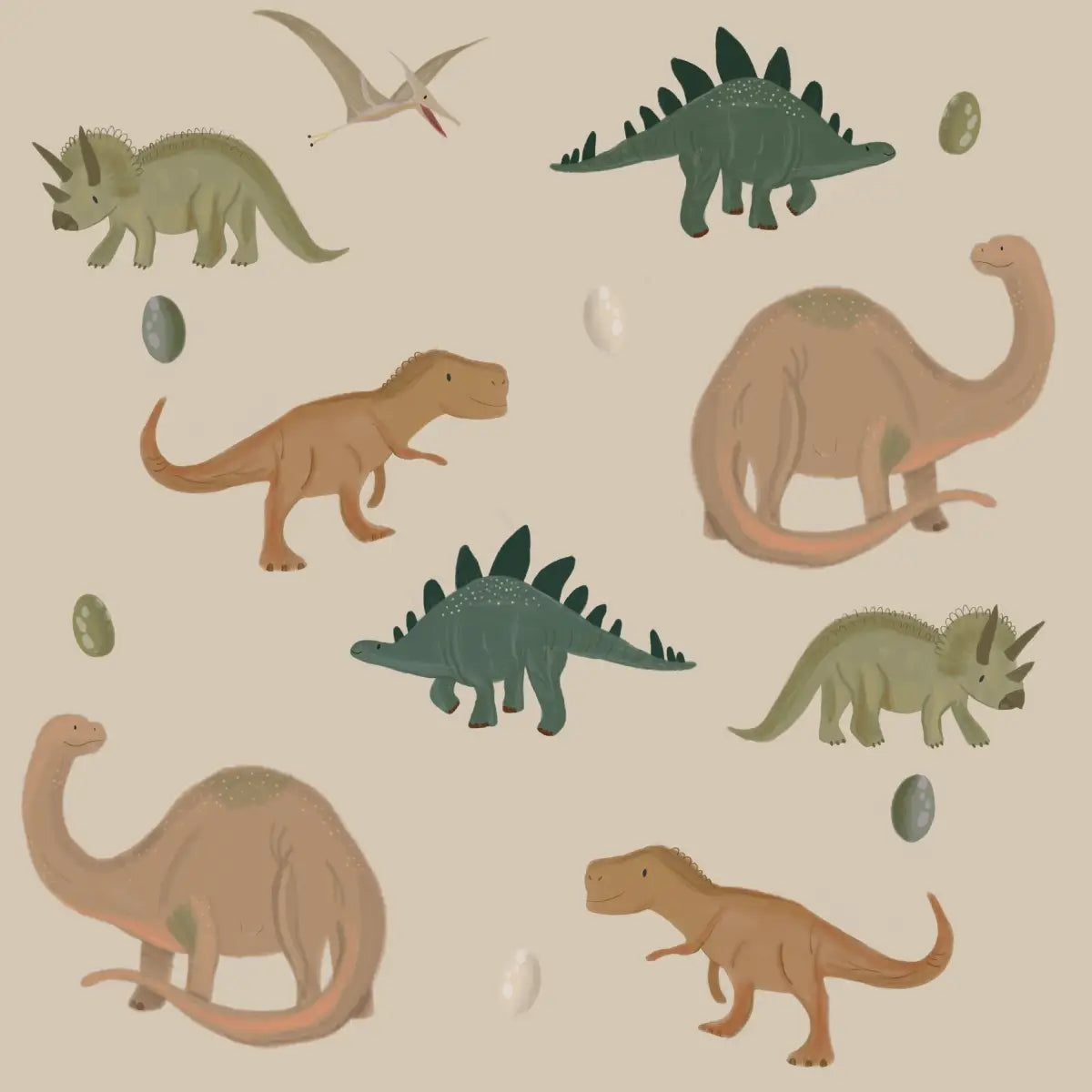 Tyran Wallpaper - Dinosaurs for Kids - by Shop Pudge - Sample 1 foot by 1 foot - Loomwell Home Goods