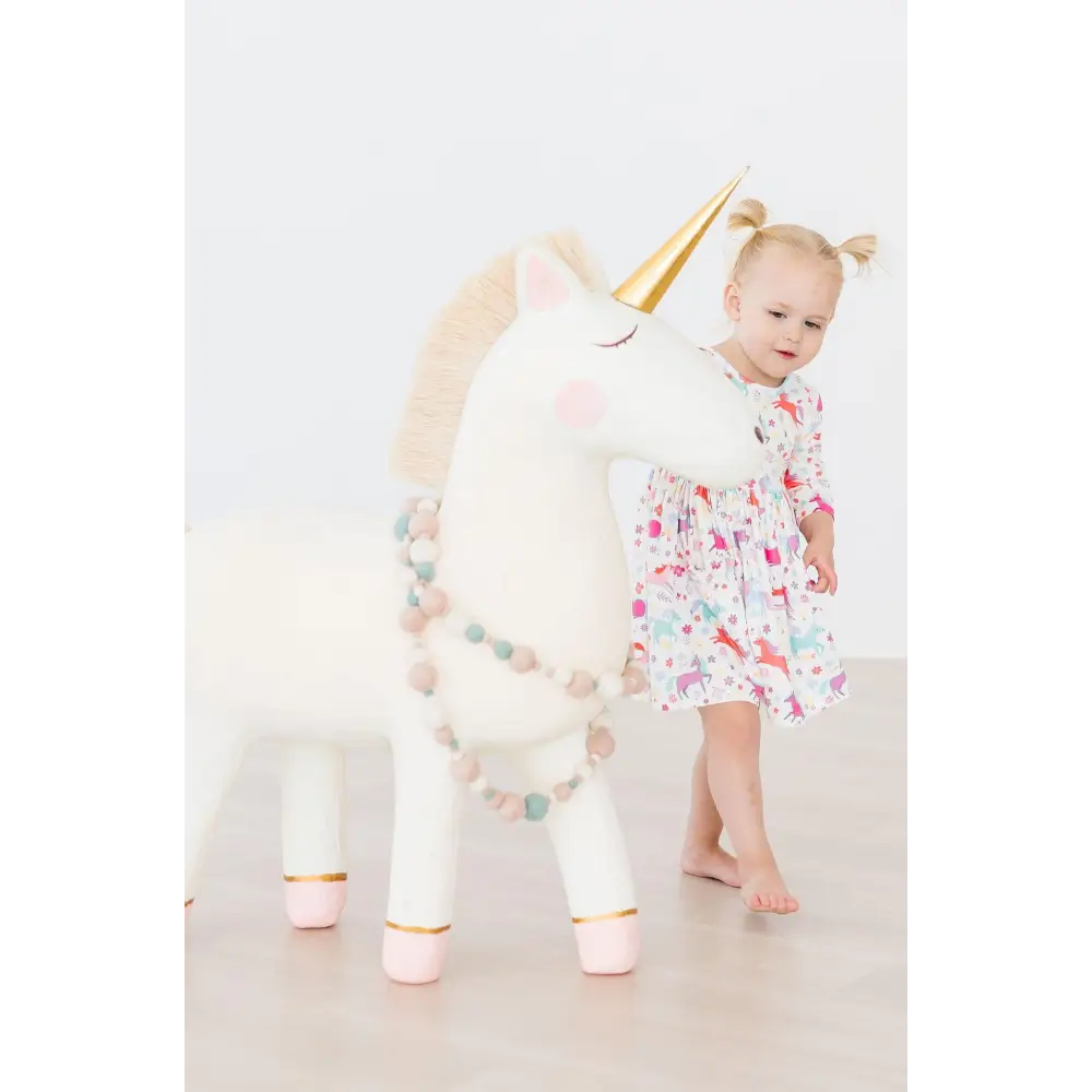 Unicorn Wish 3/4 Sleeve Pocket Twirl Dress - Mila & Rose ®