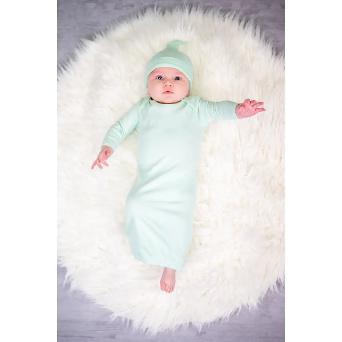 Unisex Long Sleeve Baby Gown - 0-3 Month / Mint - ARB Blanks
