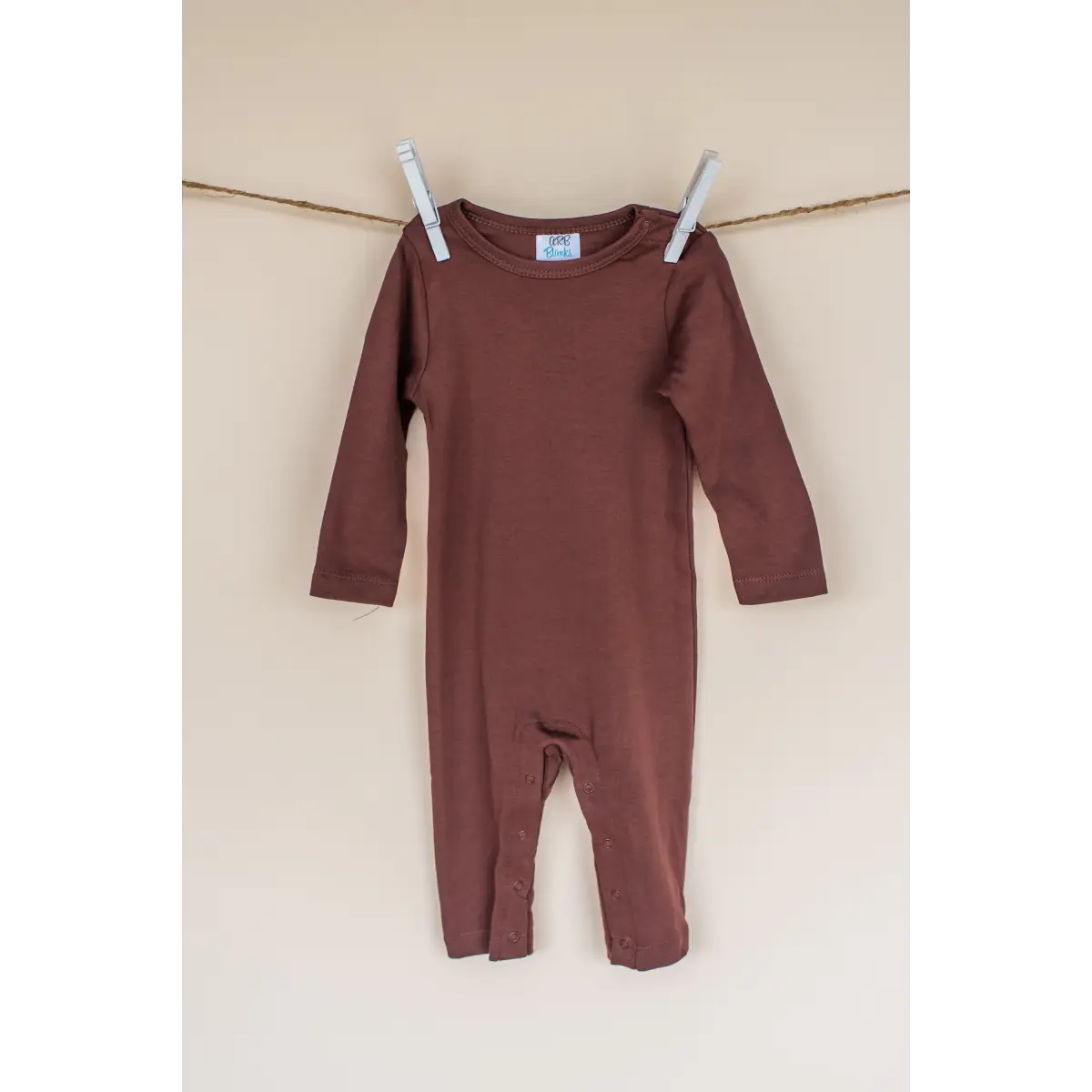 Unisex Long Sleeve Rompers - Brown / 3-6 Month - ARB Blanks