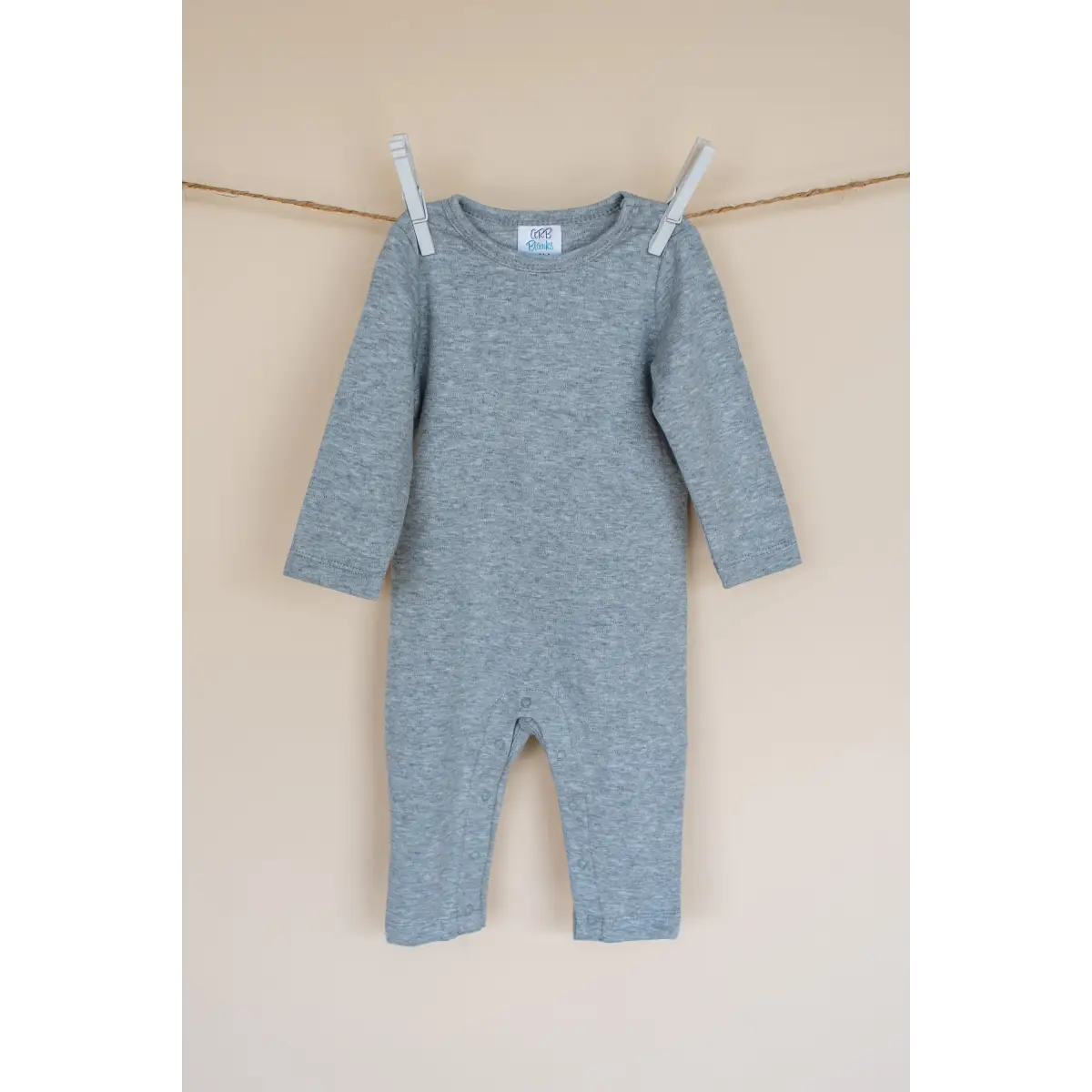 Unisex Long Sleeve Rompers - Grey / 3-6 Month - ARB Blanks