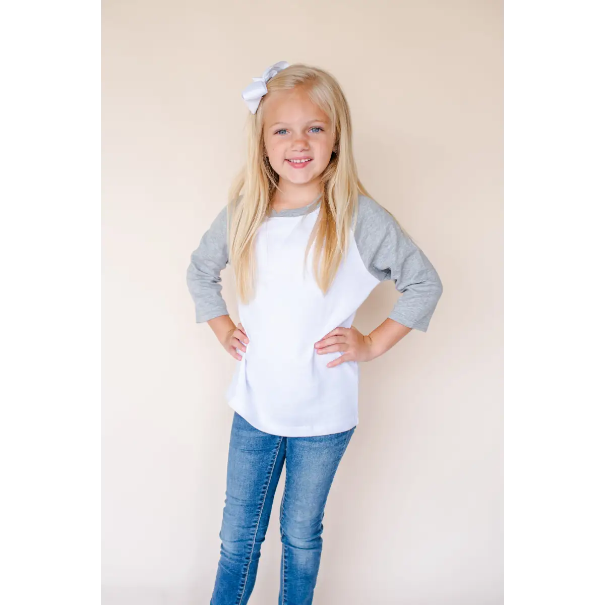 Unisex Raglan Shirt with White Body (12M-Toddler) - Grey / 12M - ARB Blanks