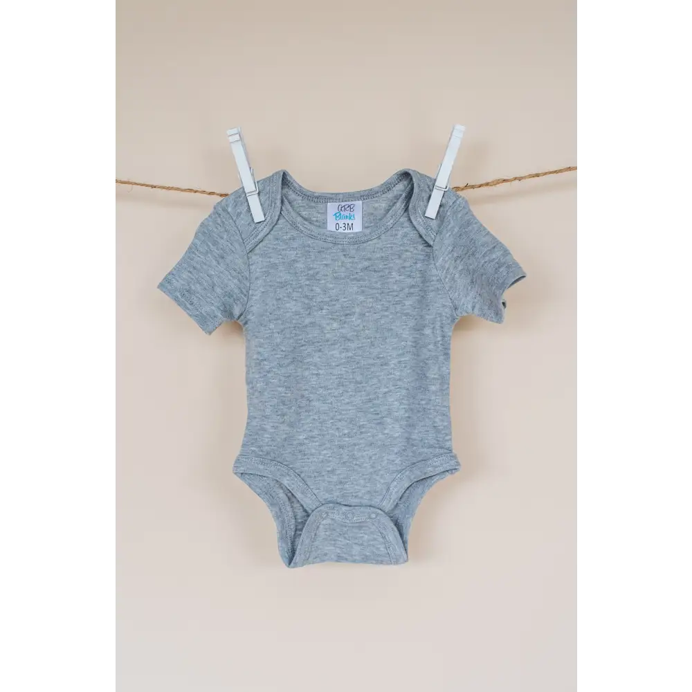 Unisex Short Sleeve Lap Shoulder Bodysuit - Grey / 0-3 Month - ARB Blanks