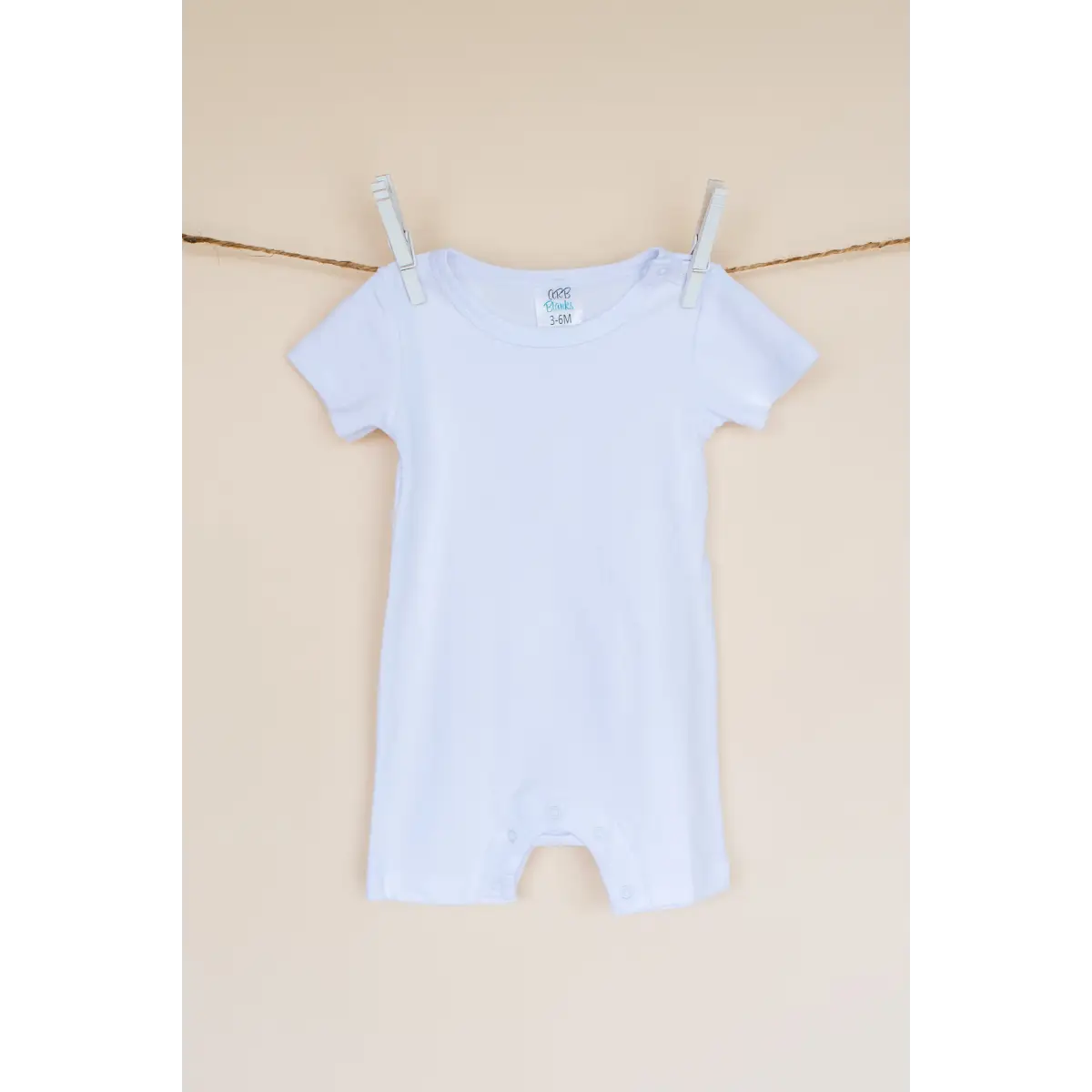 Unisex Short Sleeve Rompers - White / 0-3 Month - ARB Blanks