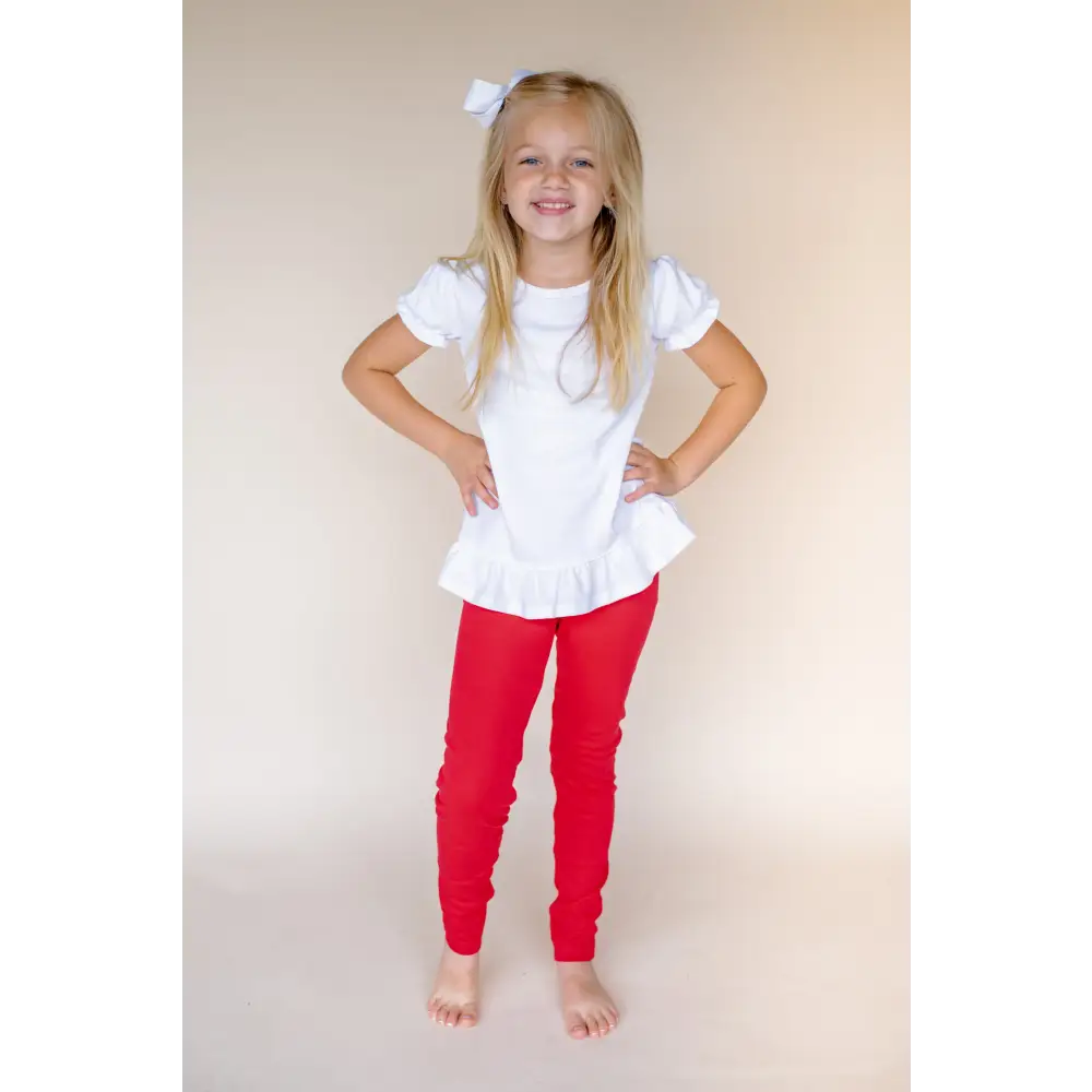Unisex Solid Leggings - Red / 12M - ARB Blanks