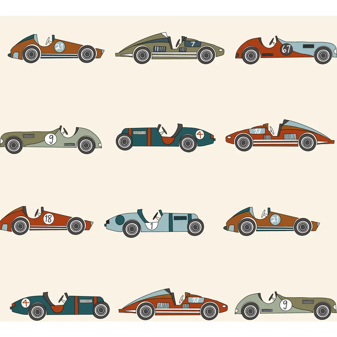 Unser Wallpaper - Race Cars - Loomwell Home Goods
