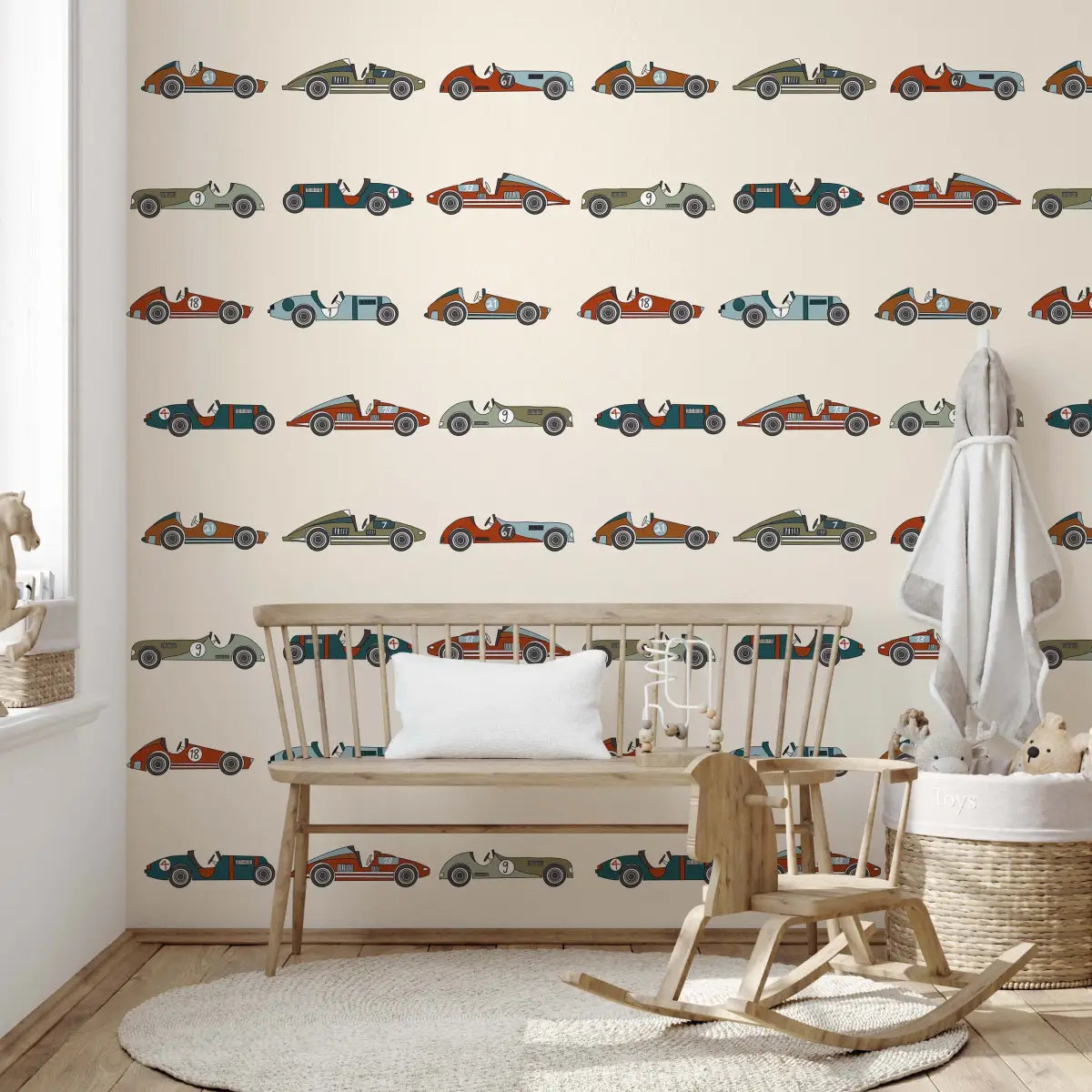 Unser Wallpaper - Race Cars - Sample 1 foot by 1 foot / Large - Loomwell Home Goods