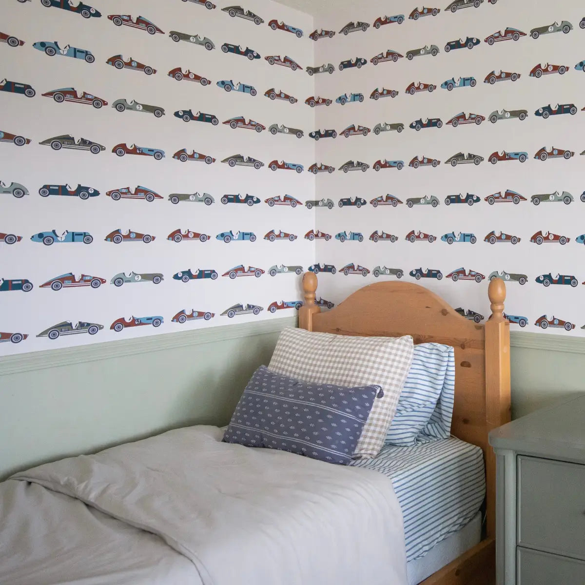 Unser Wallpaper - Race Cars - Sample 1 foot by 1 foot / Small - Loomwell Home Goods