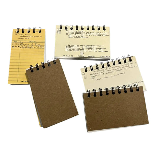 Upcycled Library Themed Mini Bullet Journal - StuckOnU Art