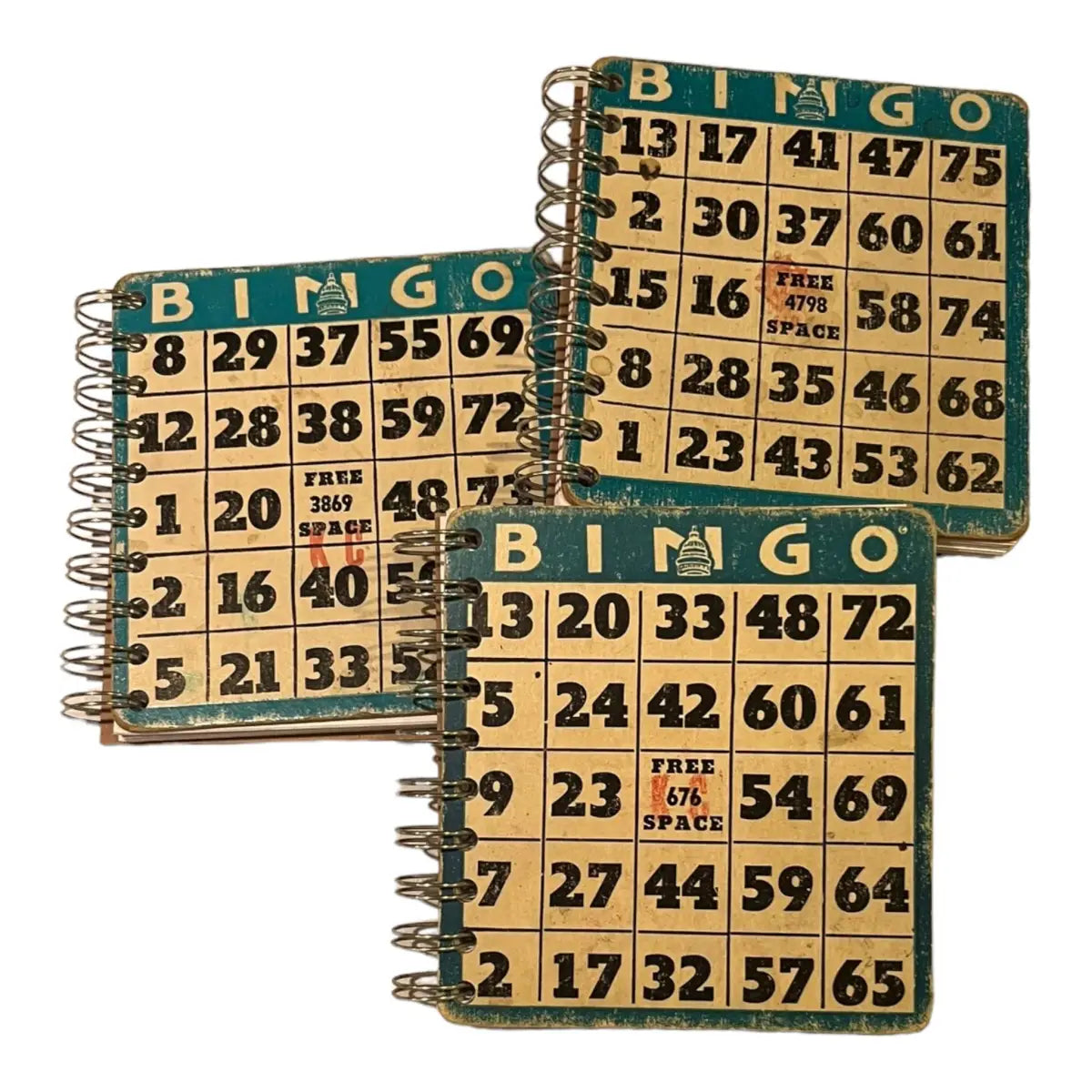 Vintage Bingo Card Journal - Upcycled and Handmade - StuckOnU Art