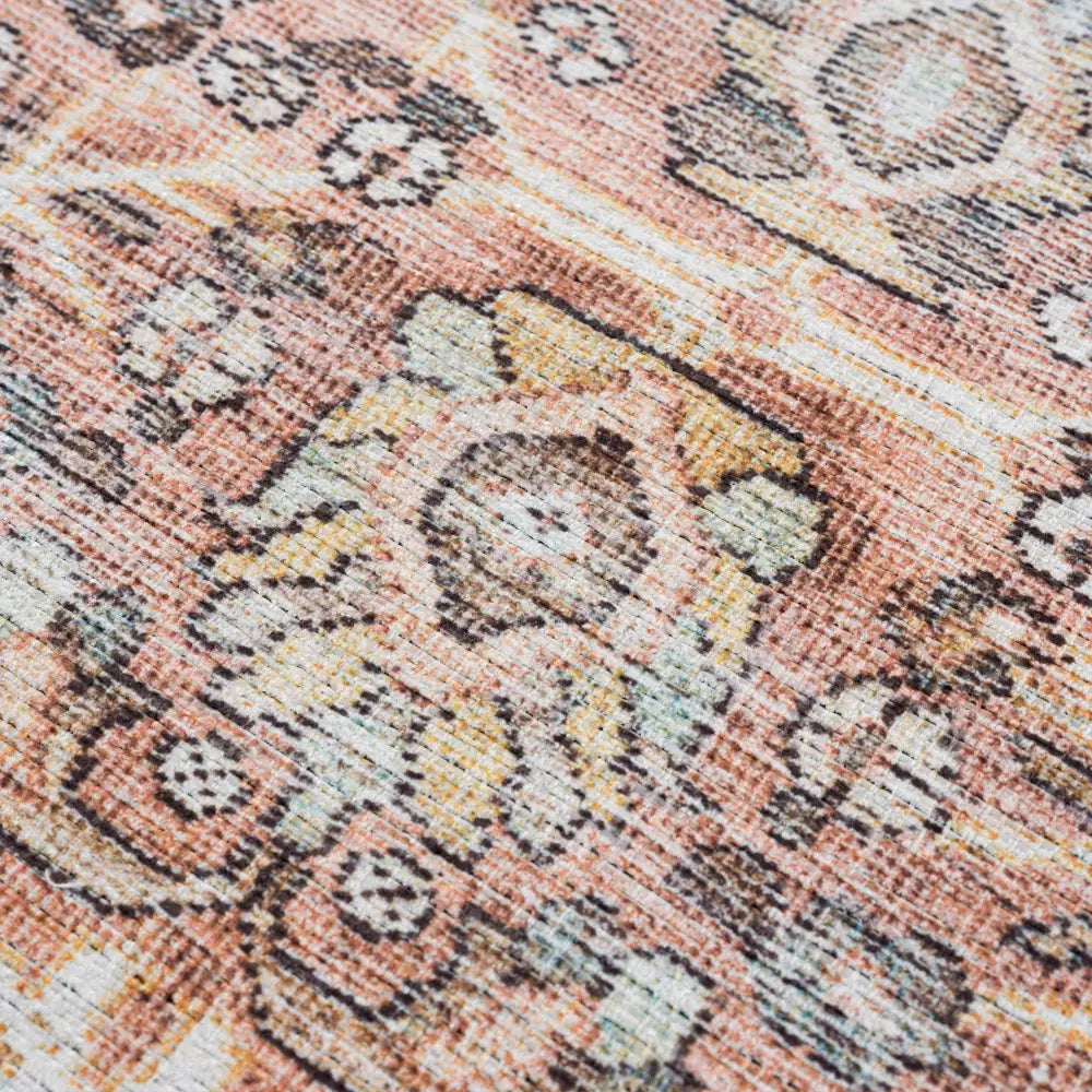 Urpi Rose & Brown Washable Area Rug - Clearance - 5’3’’ x 7’3’’ Rectangle - Boutique Rugs