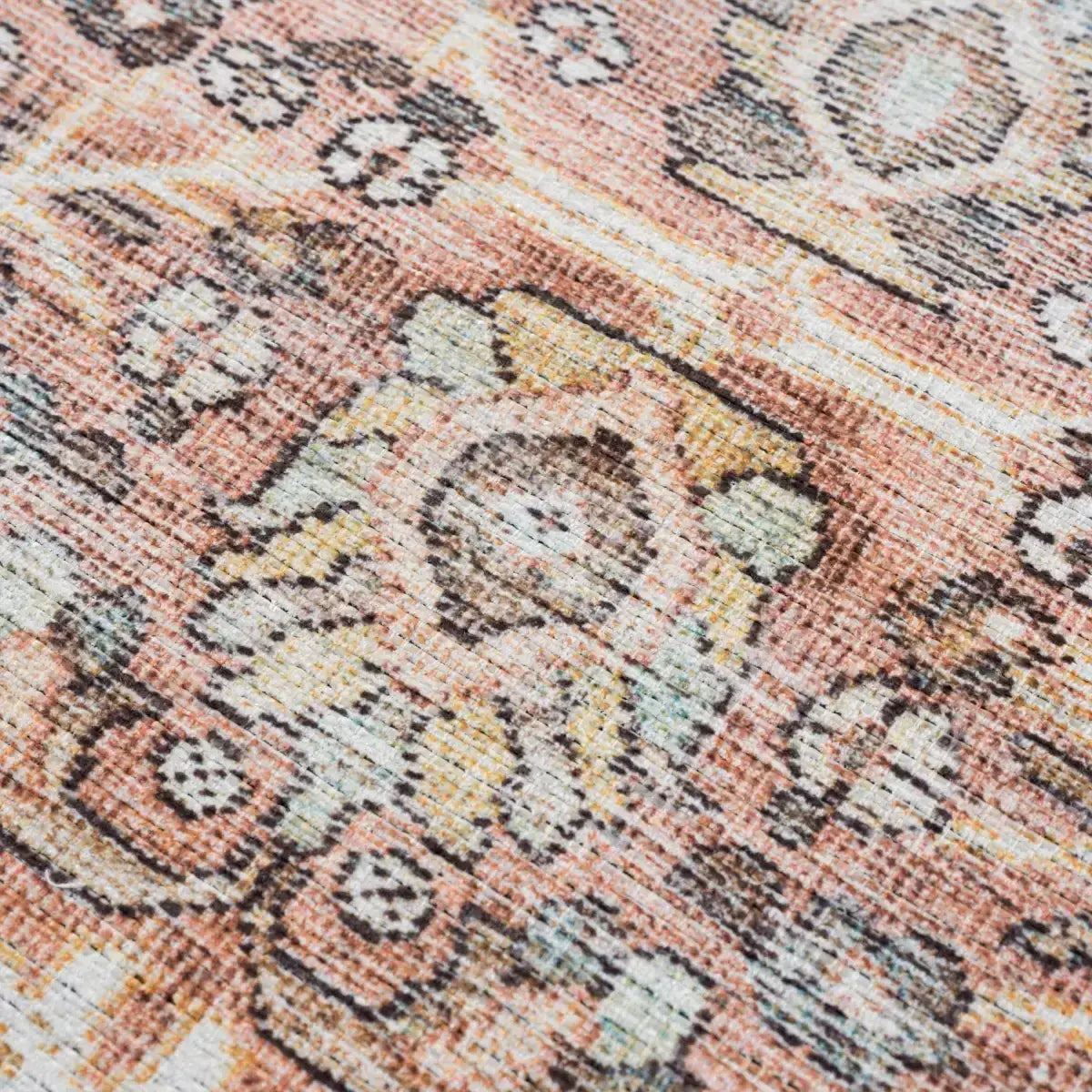 Urpi Rose & Brown Washable Area Rug - 5’3’’ x 7’3’’ Rectangle - Boutique Rugs