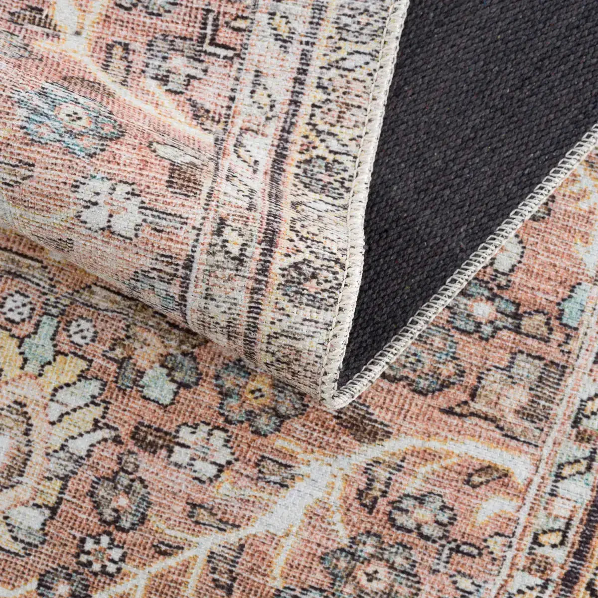 Urpi Rose & Brown Washable Area Rug - Boutique Rugs