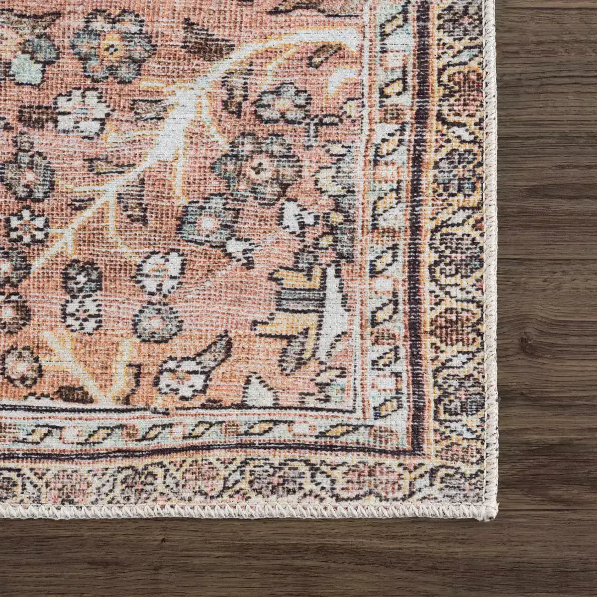 Urpi Rose & Brown Washable Area Rug - Boutique Rugs