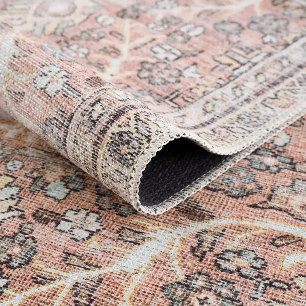 Urpi Rose & Brown Washable Area Rug - Boutique Rugs
