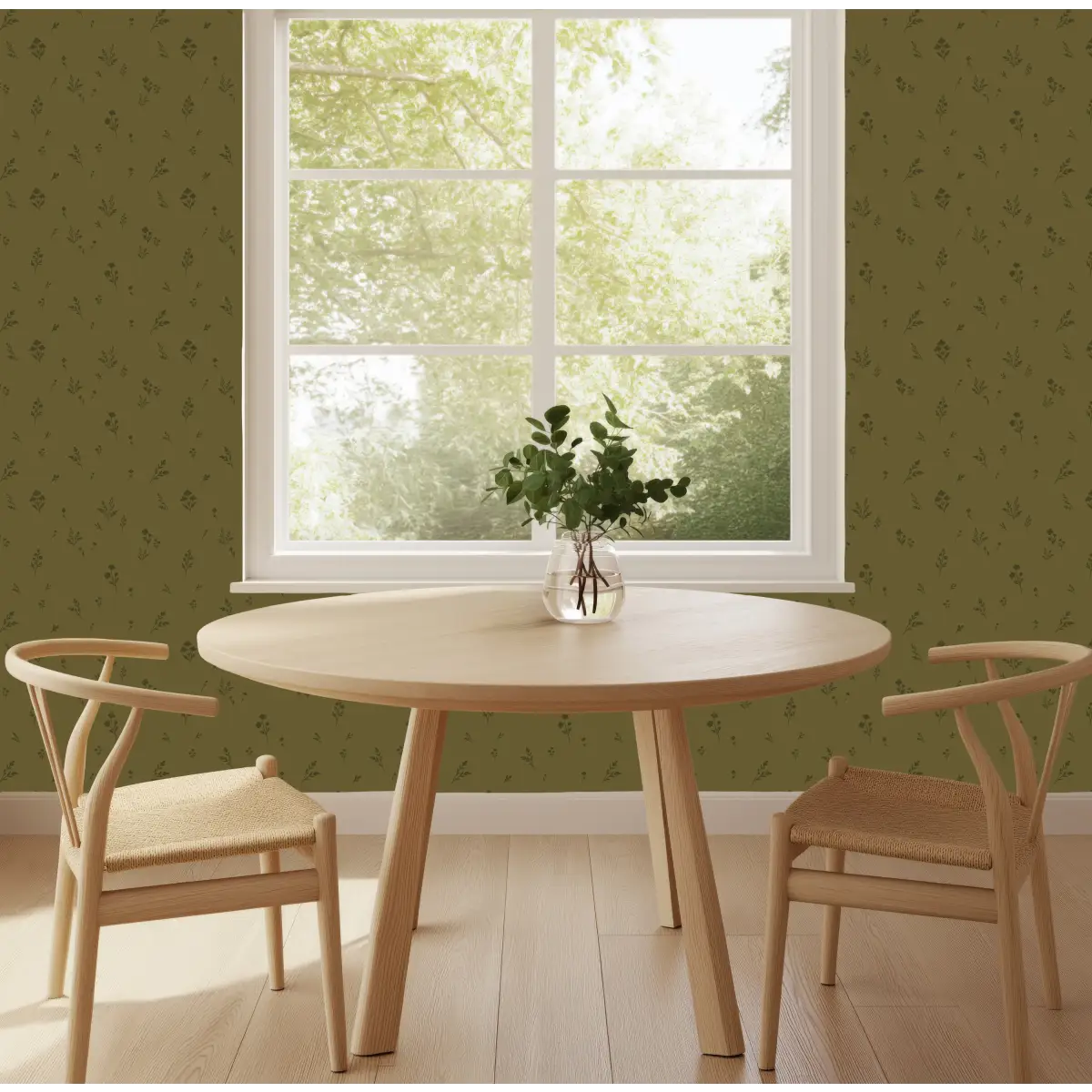 Vaila Wallpaper - Floral Sprigs - by The Feral Flower - Loomwell Home Goods