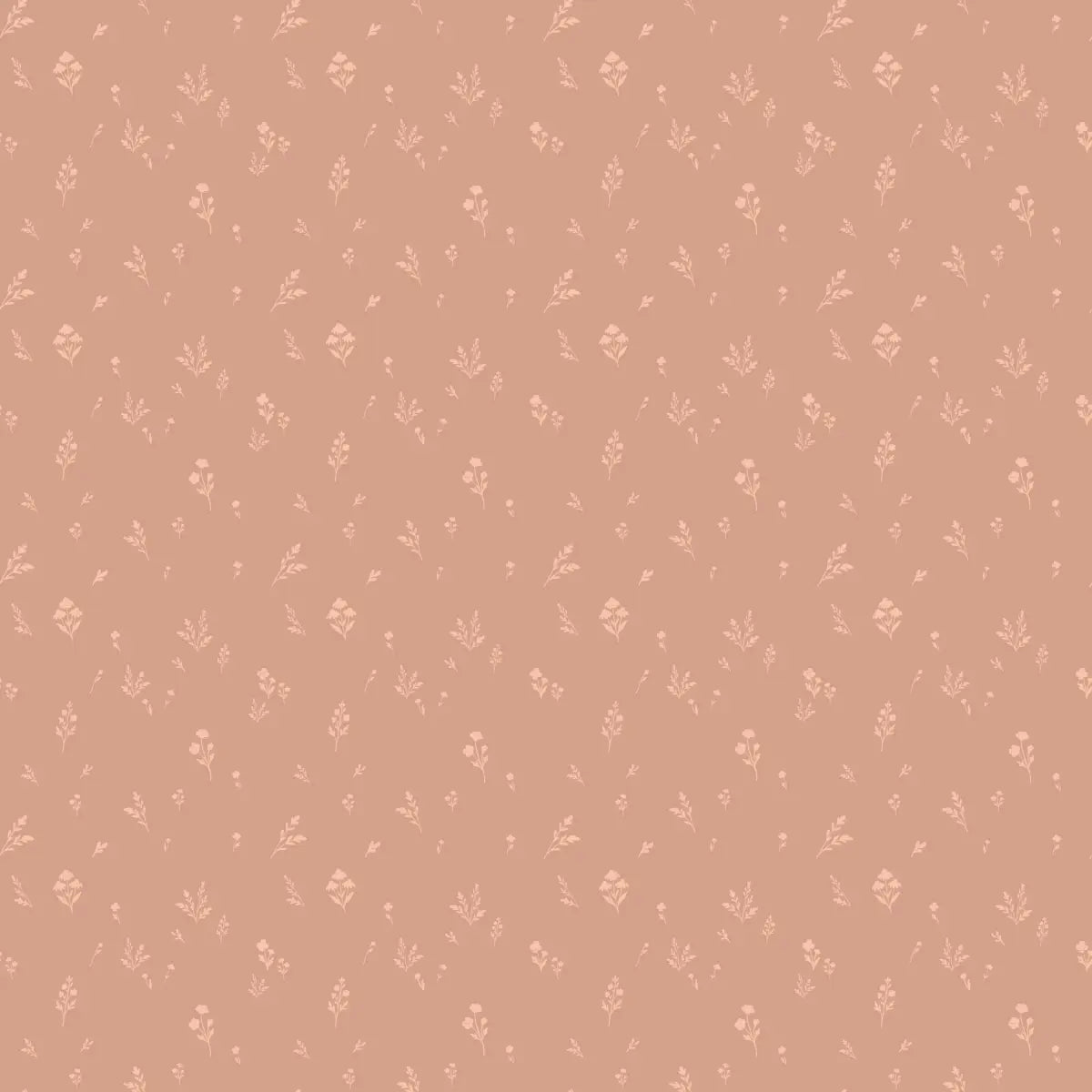Vaila Wallpaper - Floral Sprigs - by The Feral Flower - Sample 1 foot by 1 foot / Coral - Loomwell Home Goods
