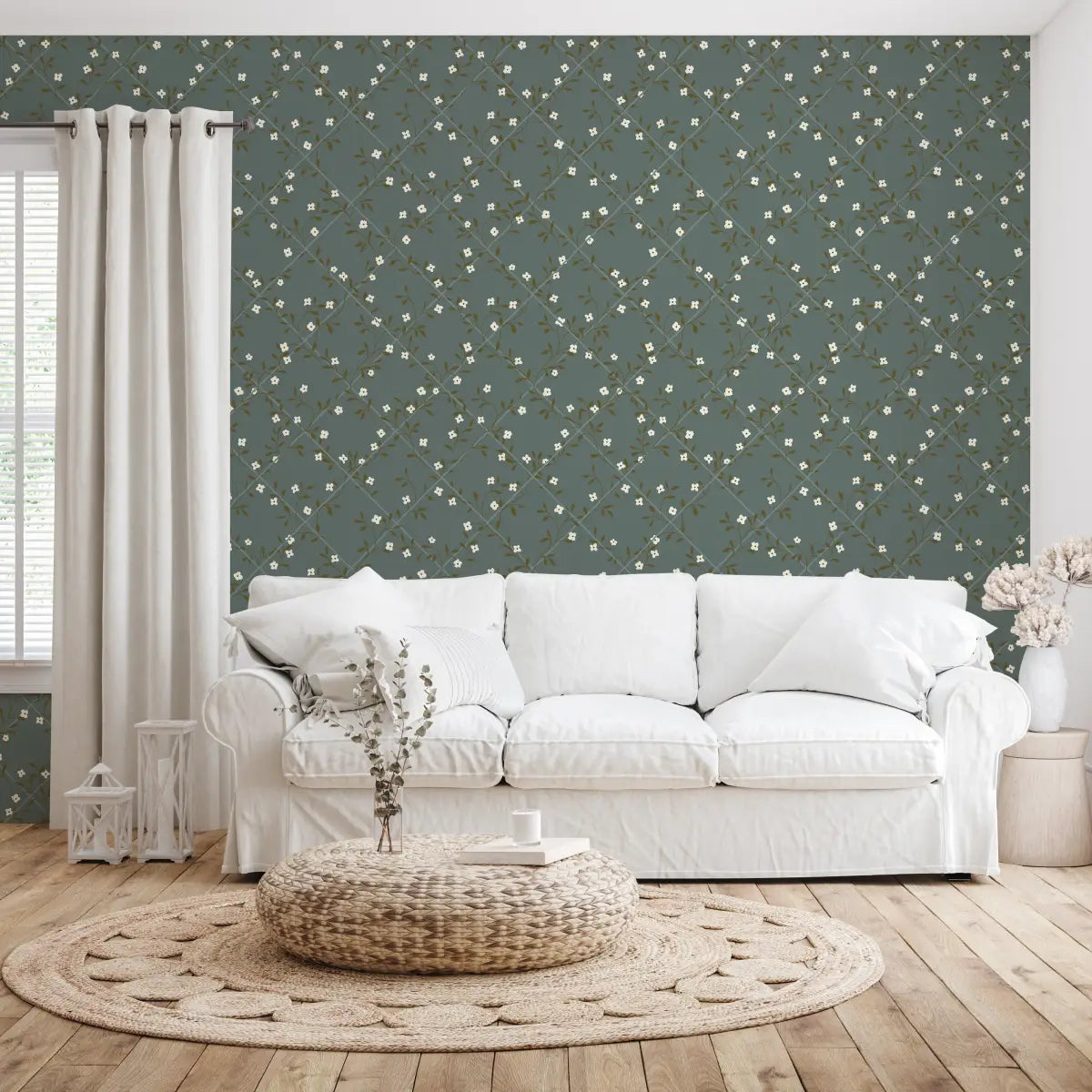 Vale Wallpaper - Floral Trellis - by The Feral Flower - Loomwell Home Goods