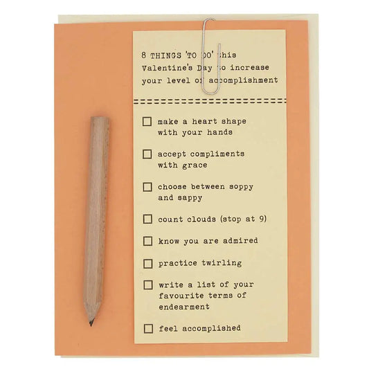 Valentine’s Day To Do Greeting Card with Pencil - The Regional Assembly of Text