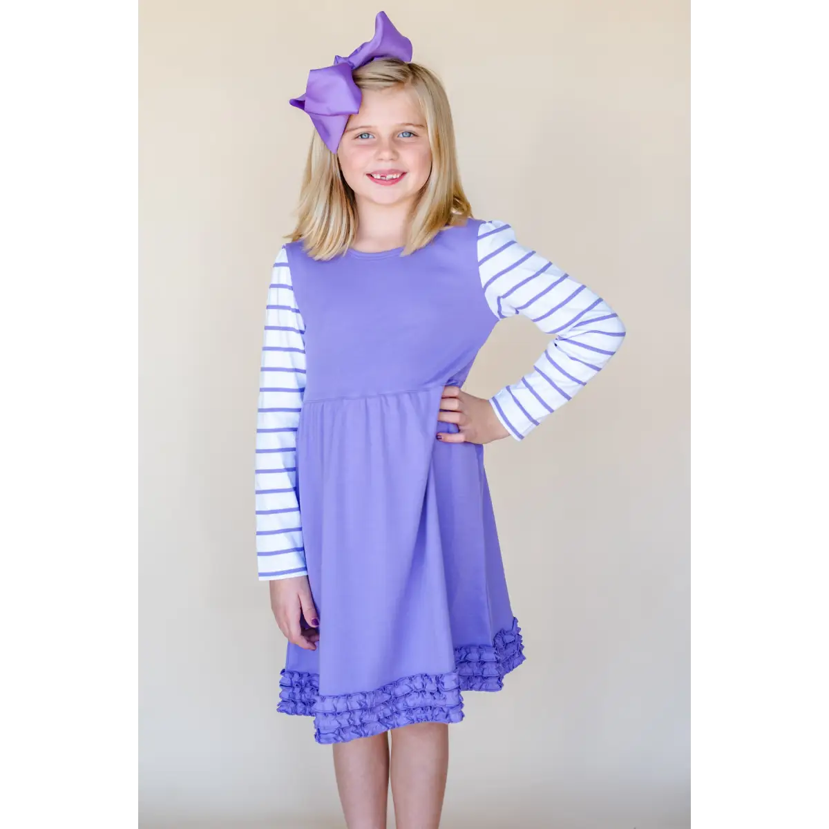 Valentine’s Dresses - Paisley with Striped Sleeve / 12M - ARB Blanks