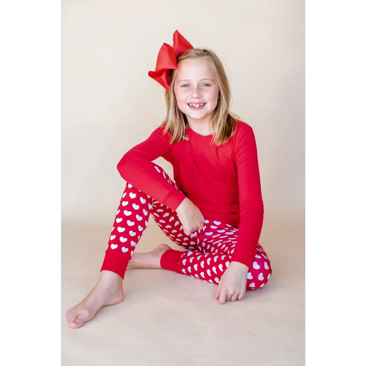Valentine’s Heart Kids Pajamas - Red & White Heart / 6M - ARB Blanks