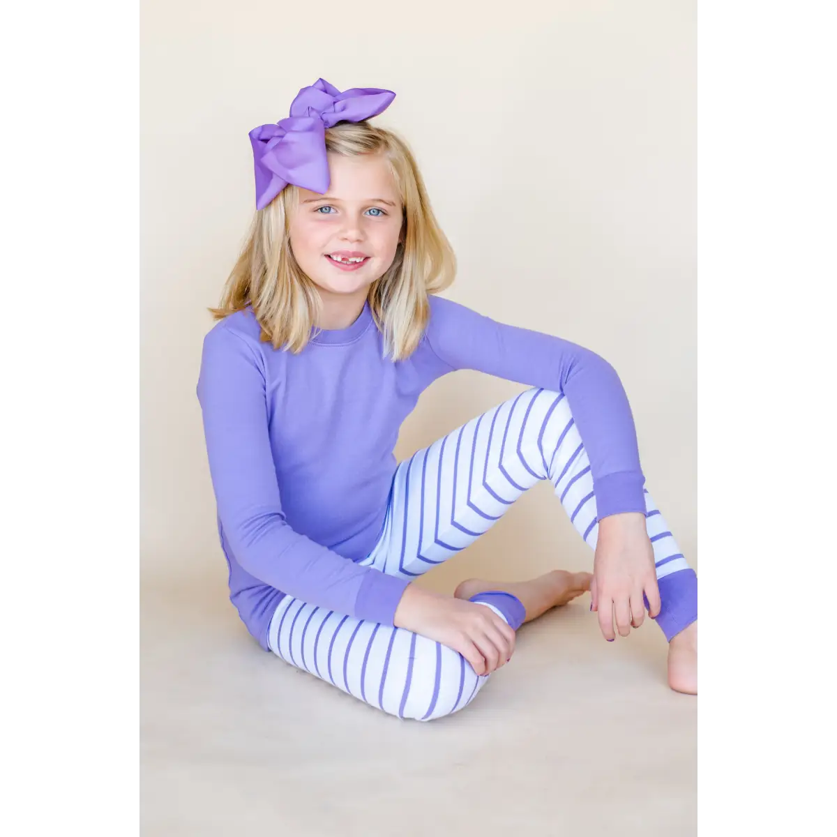 Valentine’s Striped Kids Pajamas - Paisley & White Small Stripe / 6M - ARB Blanks