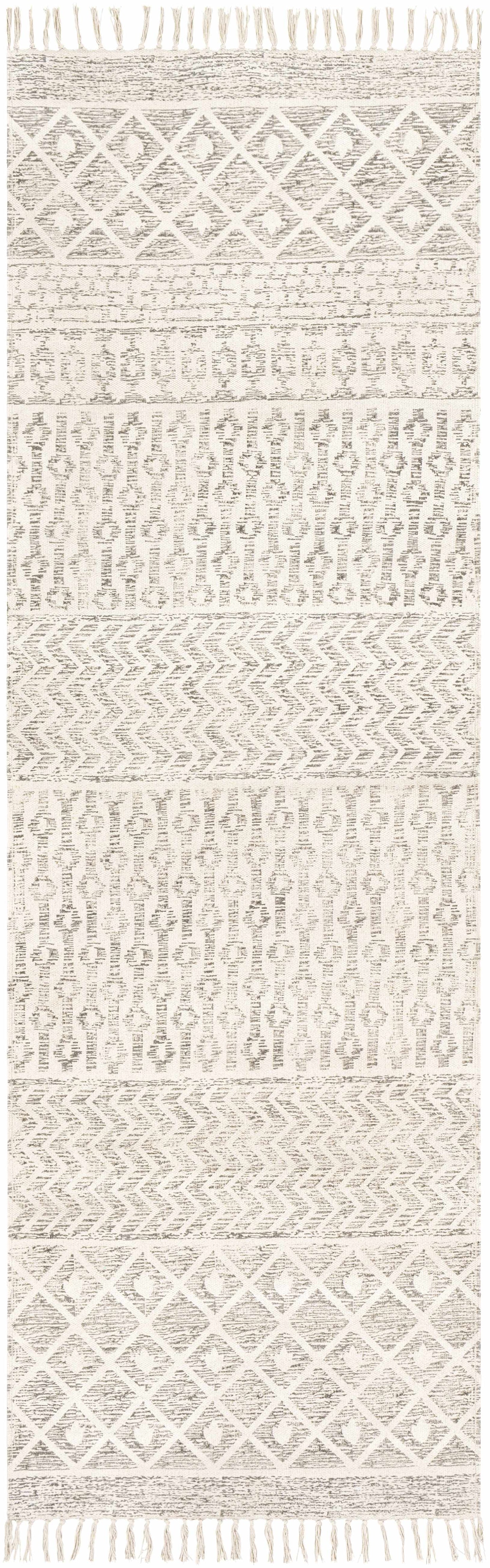 Beige Hand Woven Cotton Rug - 2’6’’ x 8’ Runner - Boutique Rugs