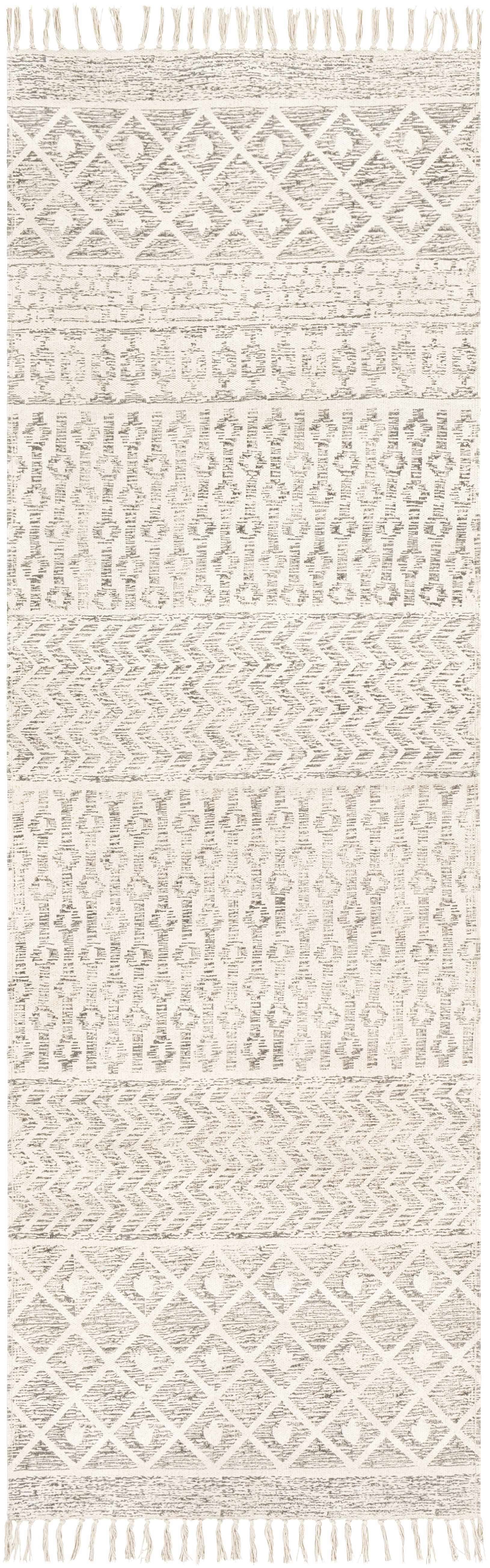 Beige Hand Woven Cotton Rug - 2’6’’ x 8’ Runner - Boutique Rugs