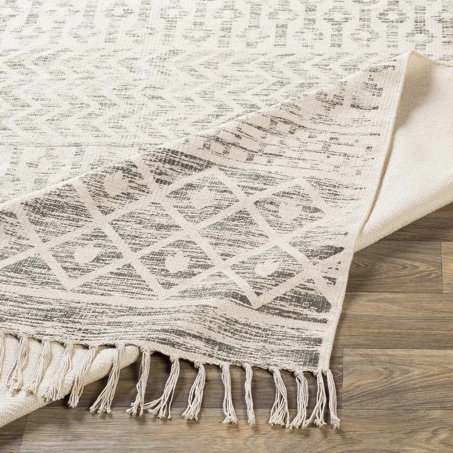 Beige Hand Woven Cotton Rug - Boutique Rugs