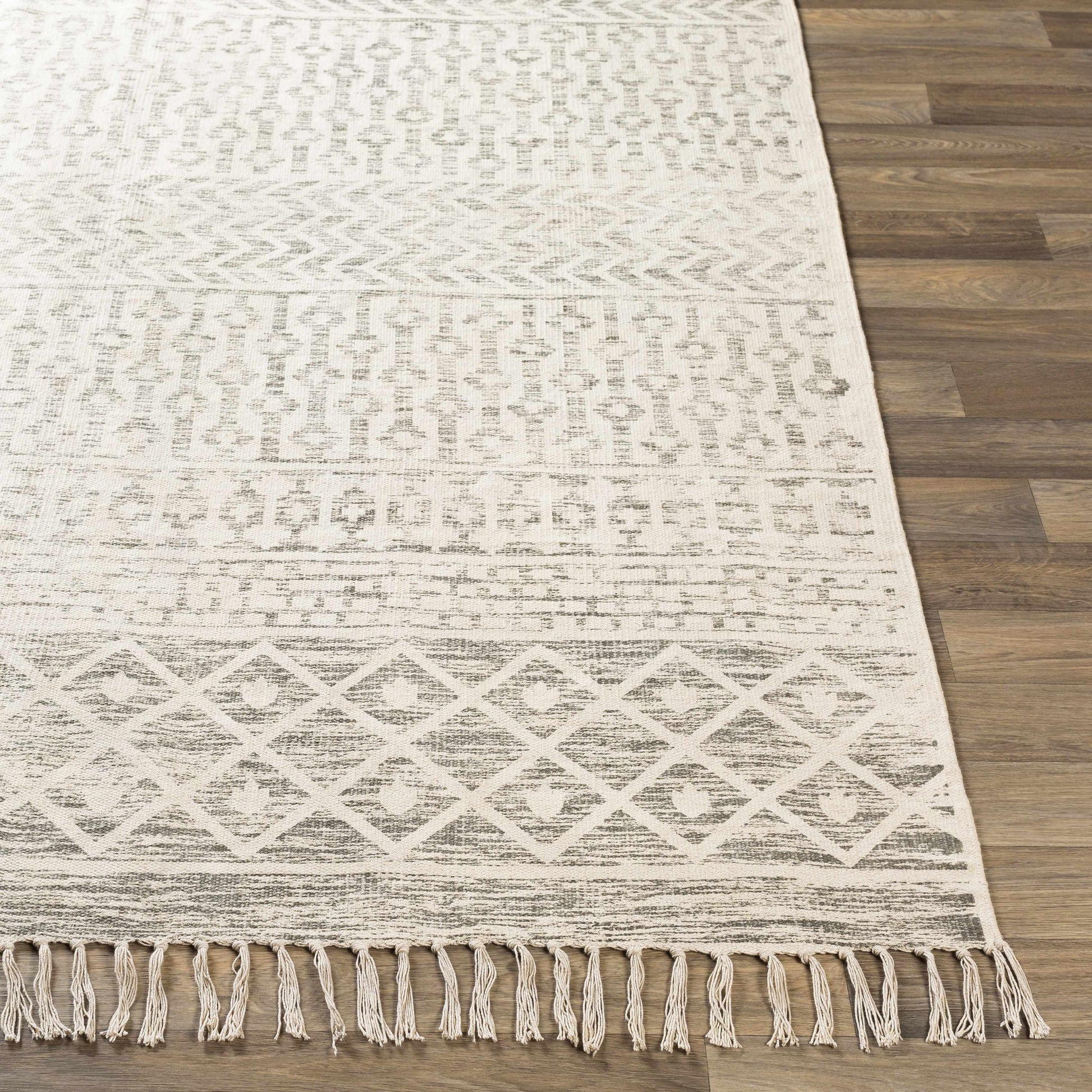 Beige Hand Woven Cotton Rug - Boutique Rugs