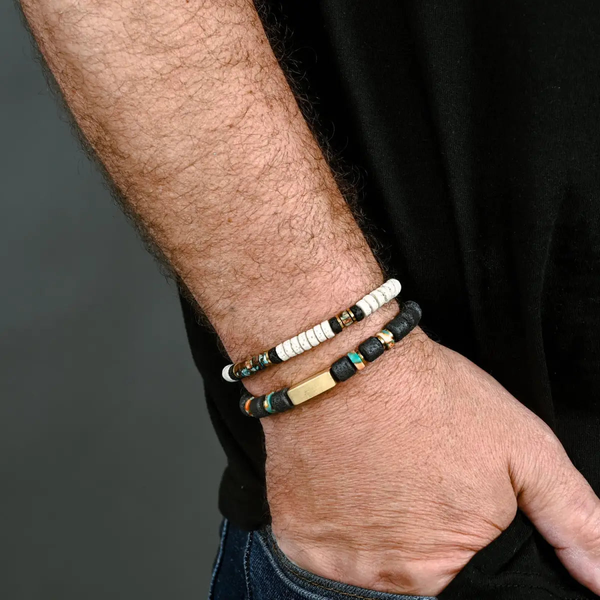 Vanguard Lava Bead Men’s Bracelet - Starfish Project