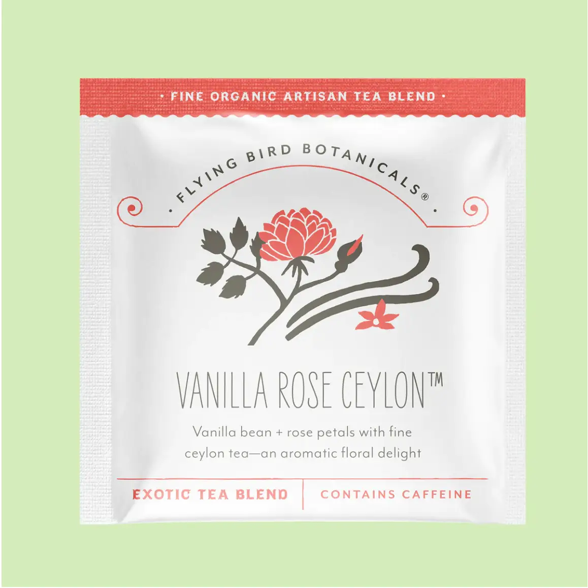 Vanilla Rose Ceylon Tea - Individual Envelope - Flying Bird Botanicals