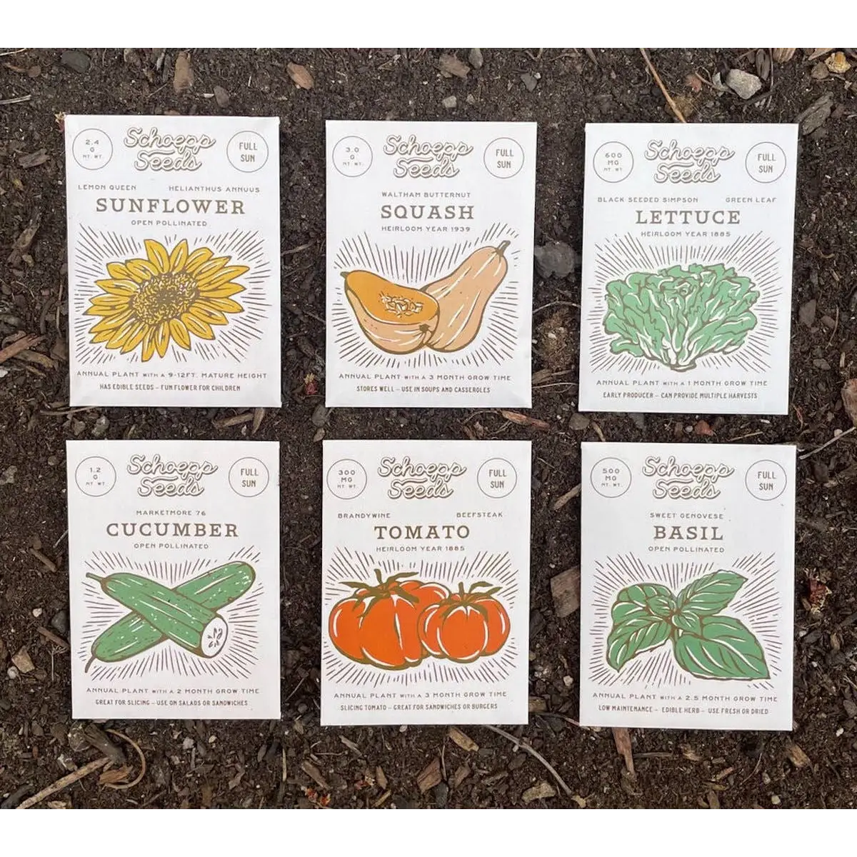 Vegetable and Flower Garden Seeds in Packets - Organic Heirloom - SCHOEPP SEEDS