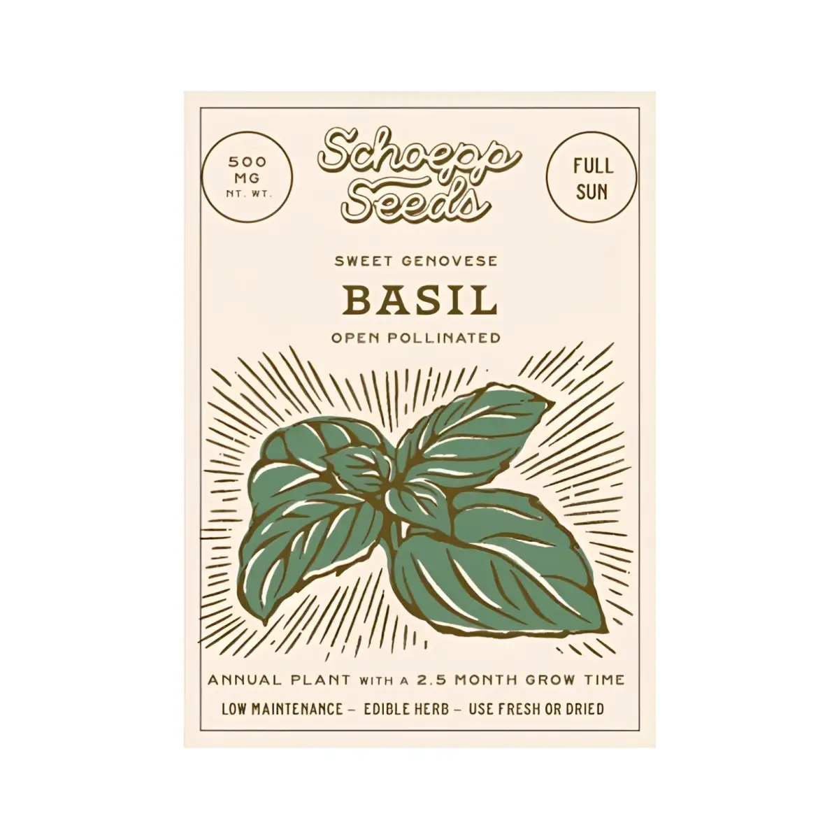 Vegetable and Flower Garden Seeds in Packets - Organic Heirloom - SCHOEPP SEEDS