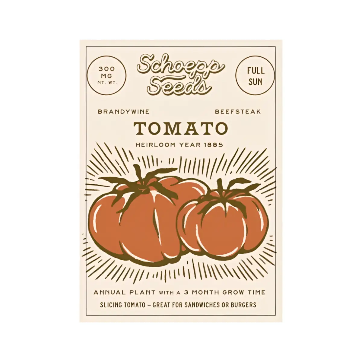 Vegetable and Flower Garden Seeds in Packets - Organic Heirloom - tomato - SCHOEPP SEEDS