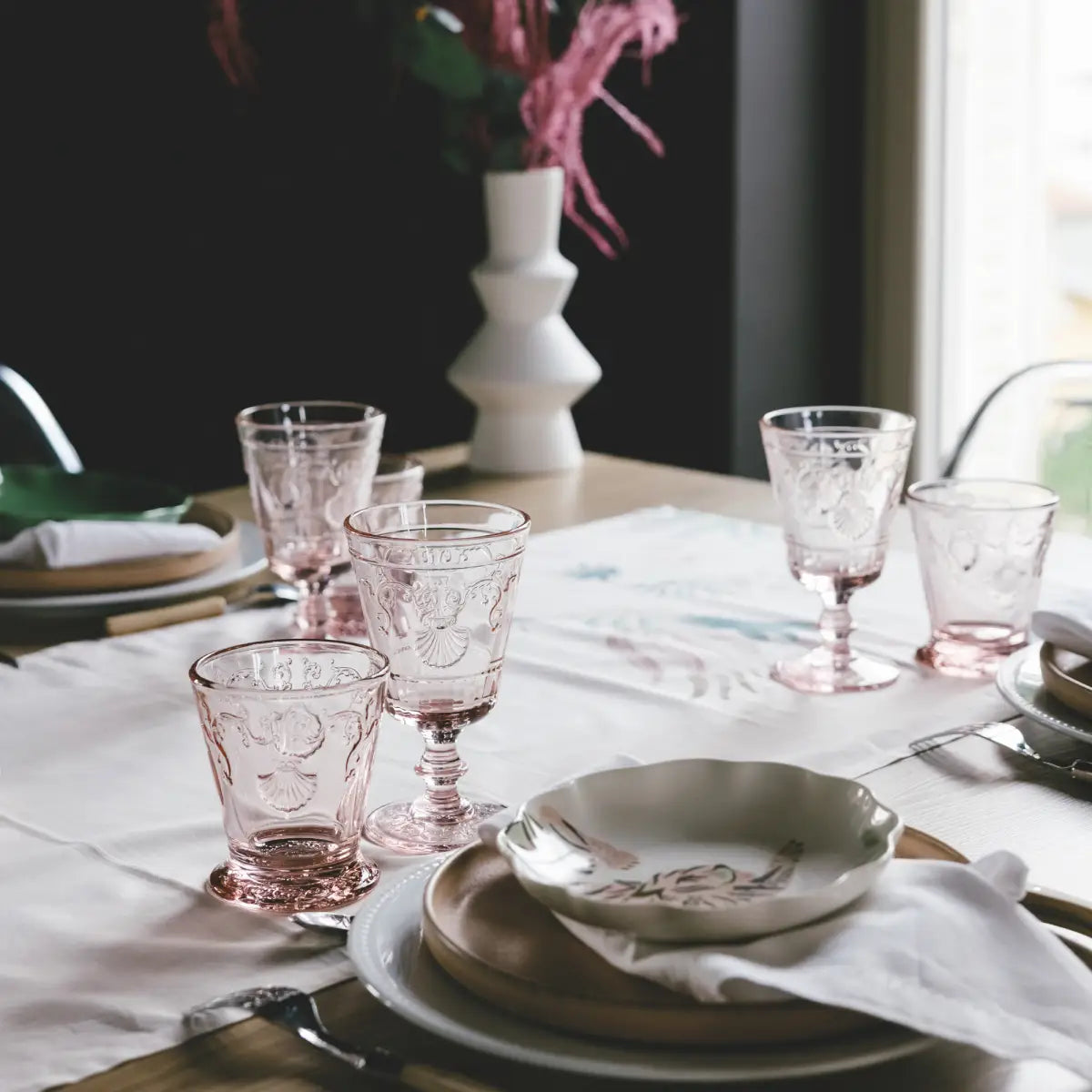 Versailles Stemmed Glasses – Set of 6 - Rose Pink - Rose - La Rochere