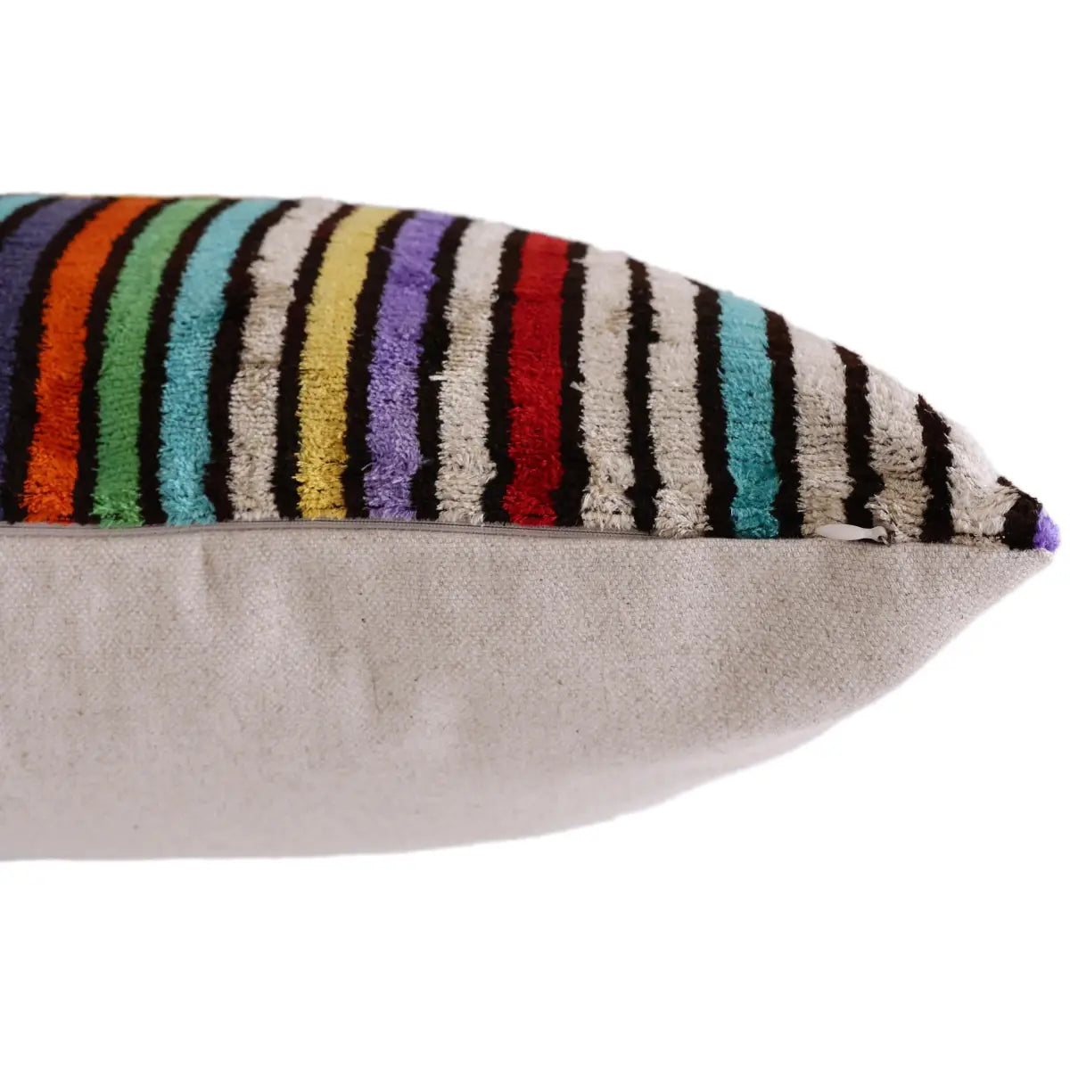Vibrant Multi-Color Geometric Silk Velvet Pillow - 20’’ x 20’’ - Canvello
