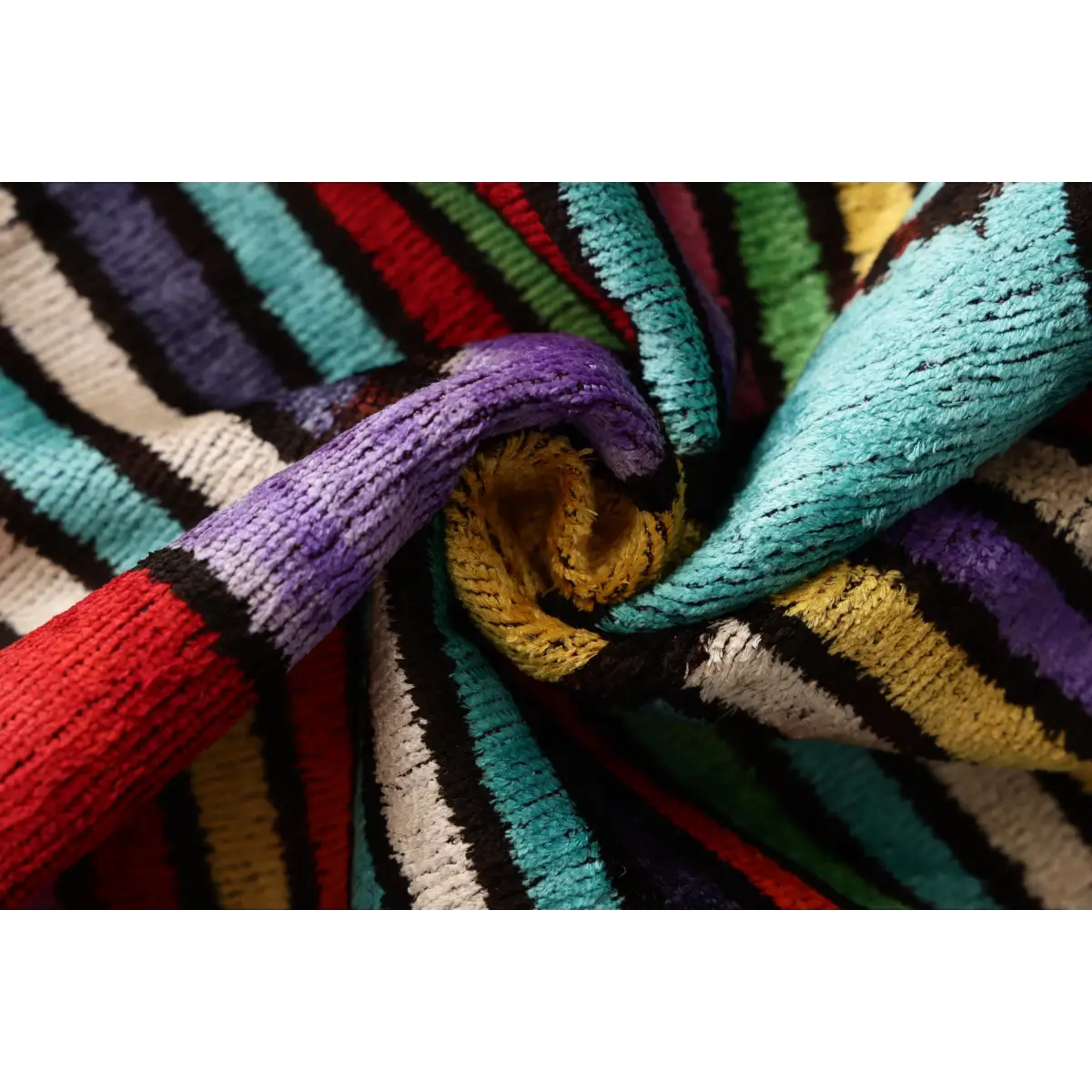 Vibrant Multi-Color Geometric Silk Velvet Pillow - 20’’ x 20’’ - Canvello