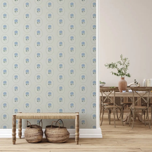 Vincent Wallpaper - Hydrangea Ovals - by Ashton Elizabeth - Loomwell Home Goods