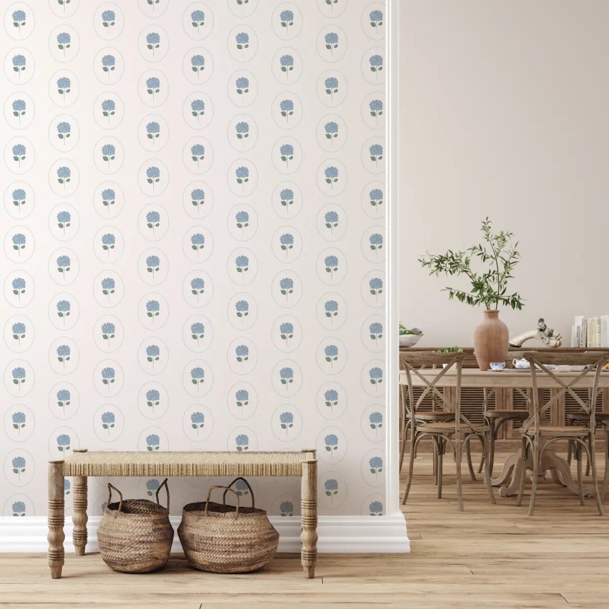 Vincent Wallpaper - Hydrangea Ovals - by Ashton Elizabeth - Loomwell Home Goods
