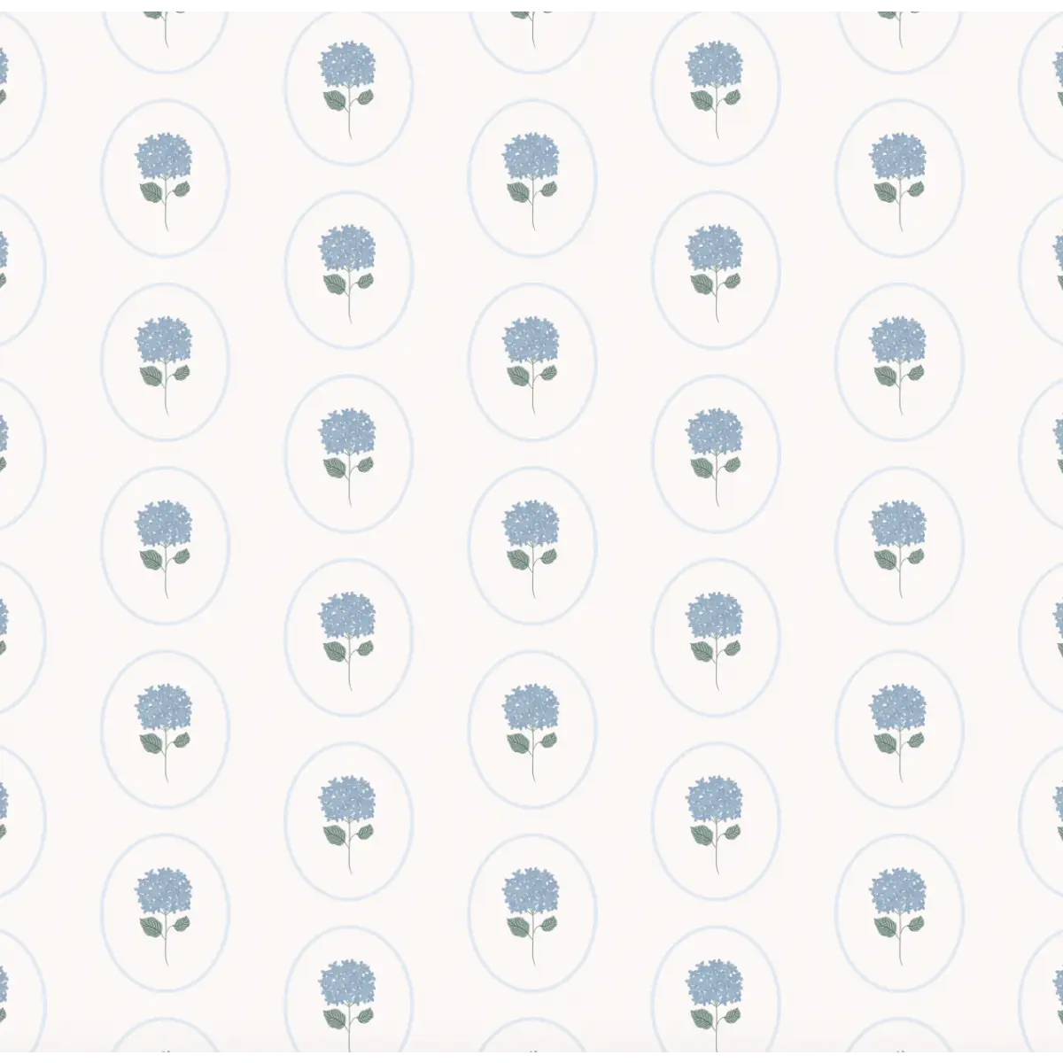 Vincent Wallpaper - Hydrangea Ovals - by Ashton Elizabeth - Sample 1 foot by 1 foot / Cream - Loomwell Home Goods