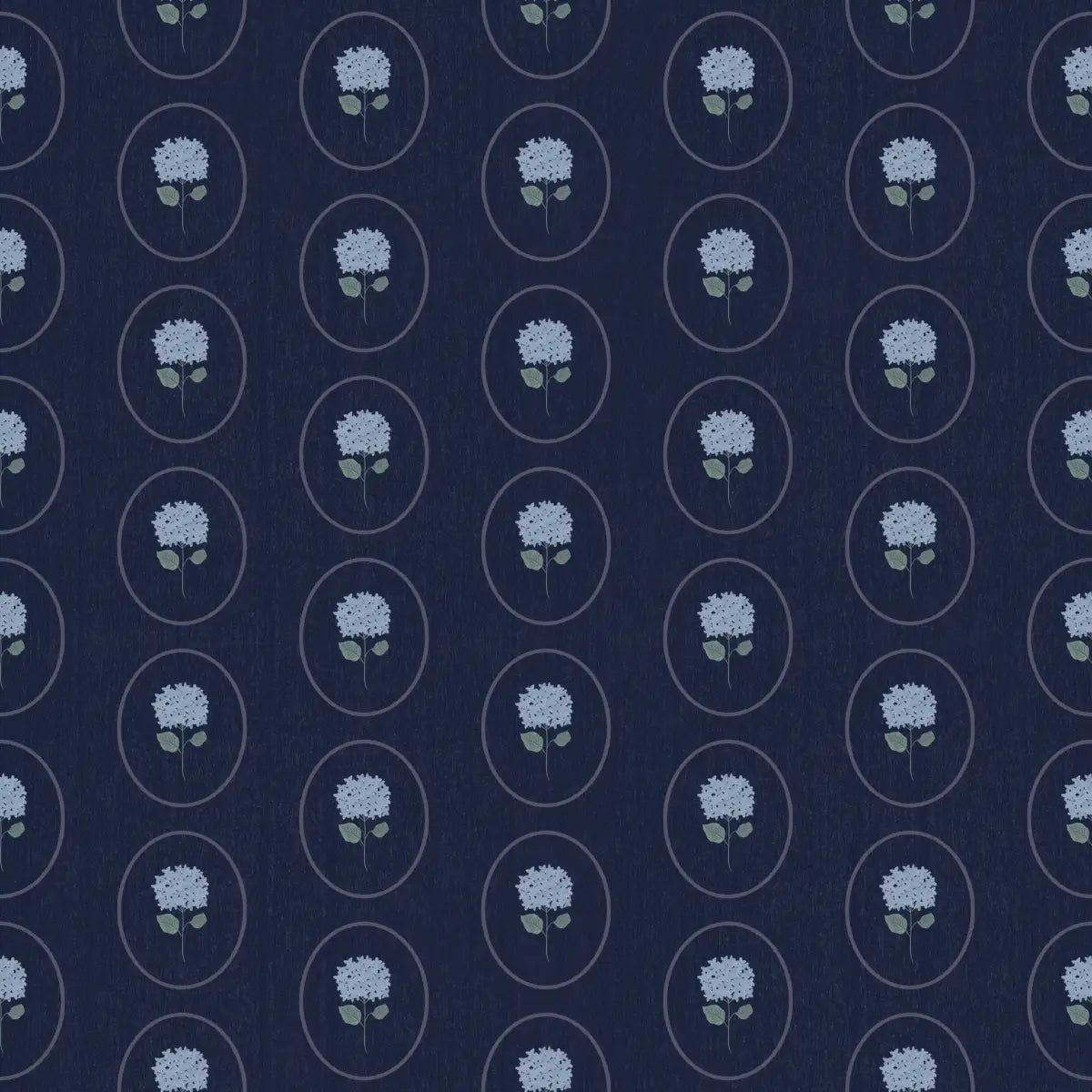 Vincent Wallpaper - Hydrangea Ovals - by Ashton Elizabeth - Sample 1 foot by 1 foot / Dark Blue - Loomwell Home Goods