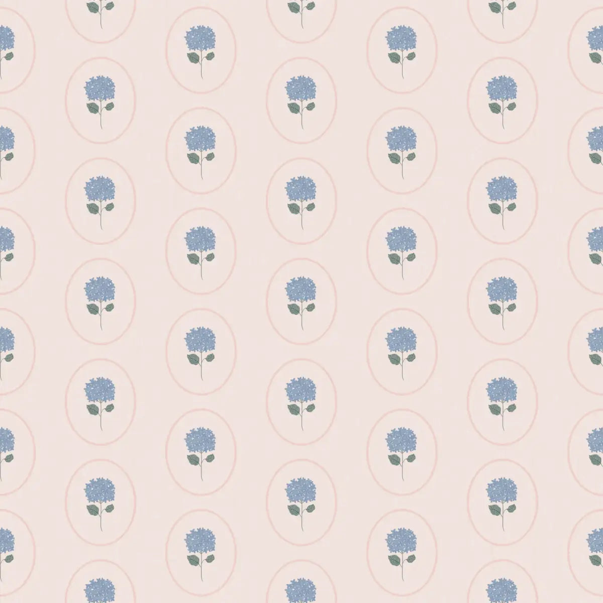 Vincent Wallpaper - Hydrangea Ovals - by Ashton Elizabeth - Sample 1 foot by 1 foot / Light Pink - Loomwell Home Goods