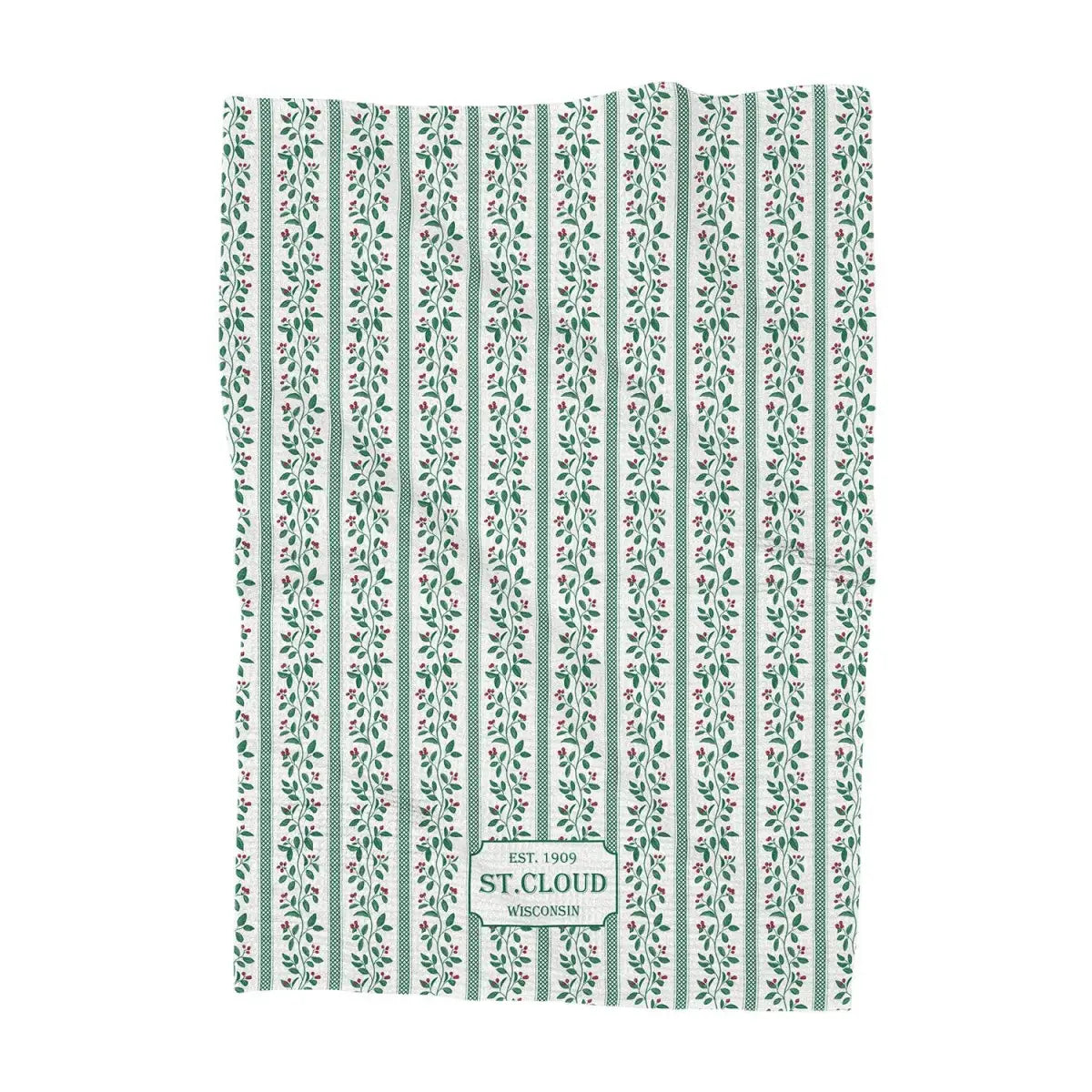 Kitchen Towel - Vintage Christmas - Alton Illinois - Indigo Tangerine
