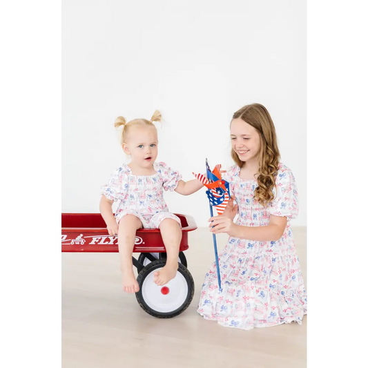 Vintage Flags Smocked Ruffle Dress - Mila & Rose ®